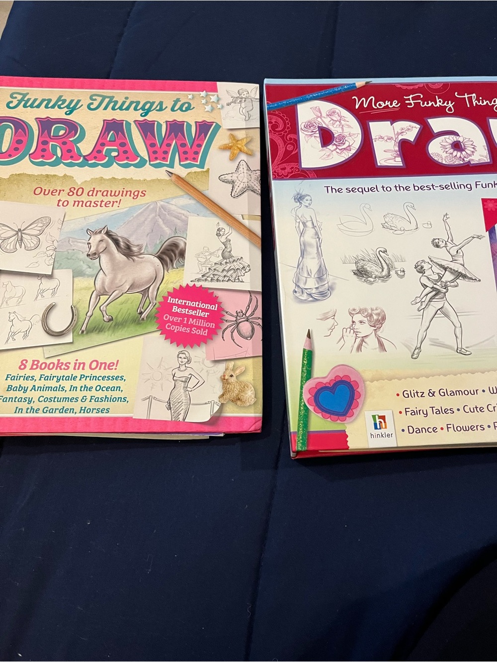 Funky Things to Draw Kids Drawing Books - Pink/Red